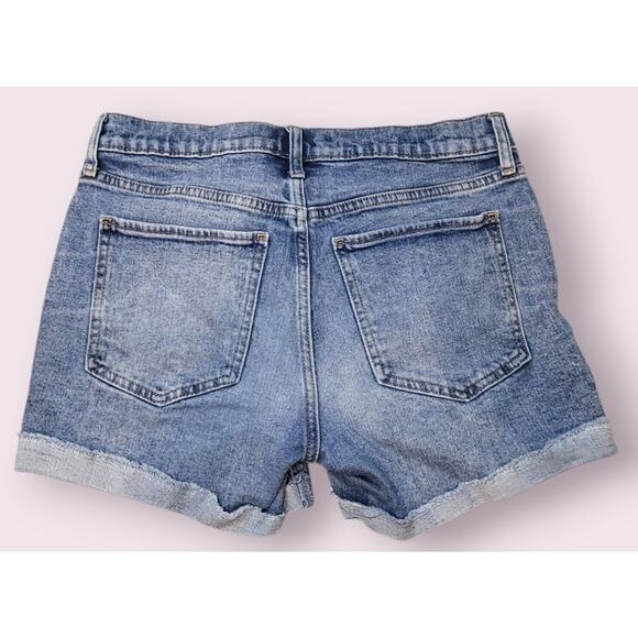 🔥 Gap Distressed Bandana Lined Denim Shorts – Size 2/26  Retro Skater Alt Style - Picture 3 of 7